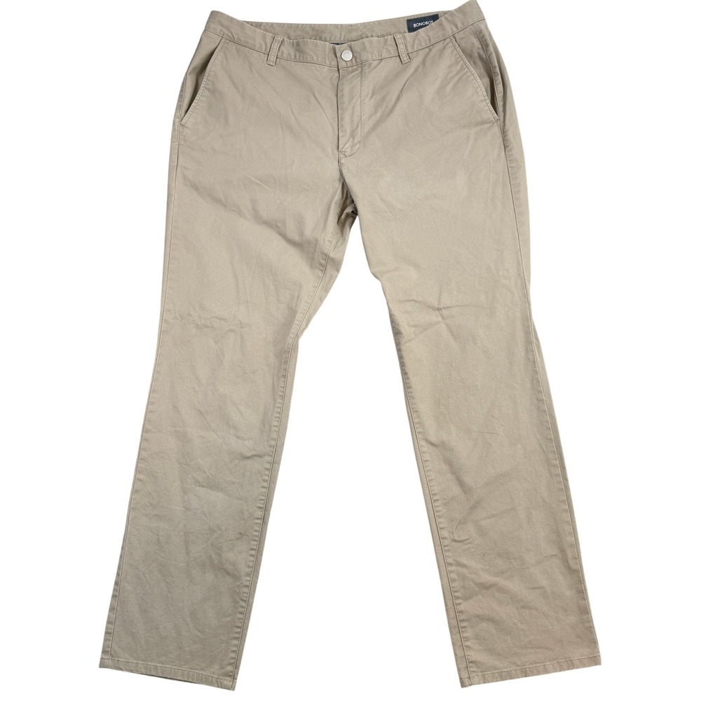 Bonobos Chino Pant‎ Mens 38 Tan Straight Leg Cotton Twill Casual Flat Front